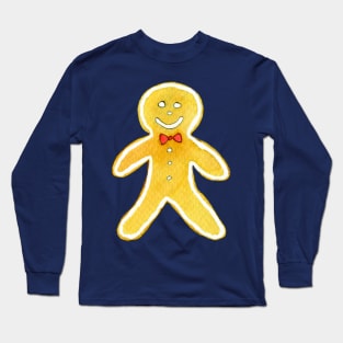 Watercolor Gingerbread Man Long Sleeve T-Shirt